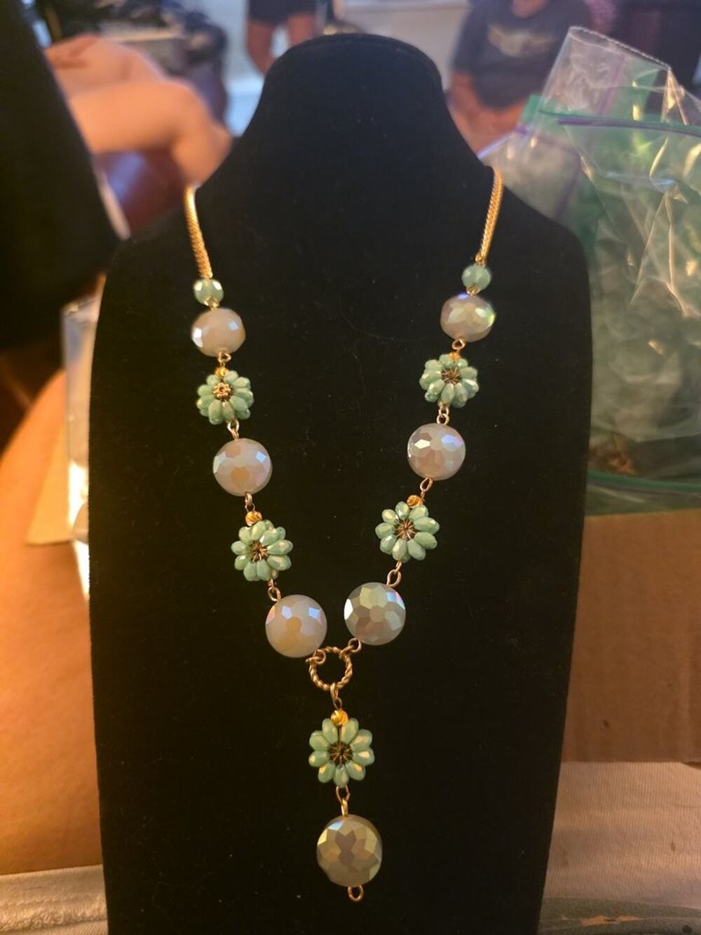 Venus Necklace and Earrings Set with Beaded Design E